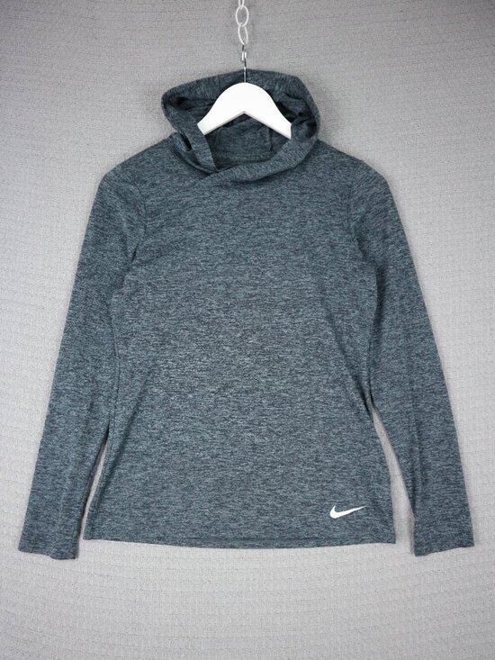 Nike Tops - Nike heather Grey Womens dri Fit Longsleeve Hoodie Small Running Activewear